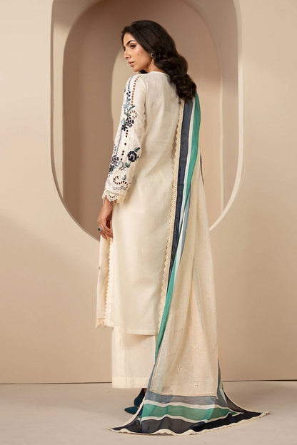 White Embroidered Lawn Pakistani Suit Online in Dubai DXB UAE Abudhabi Meena Bazaar