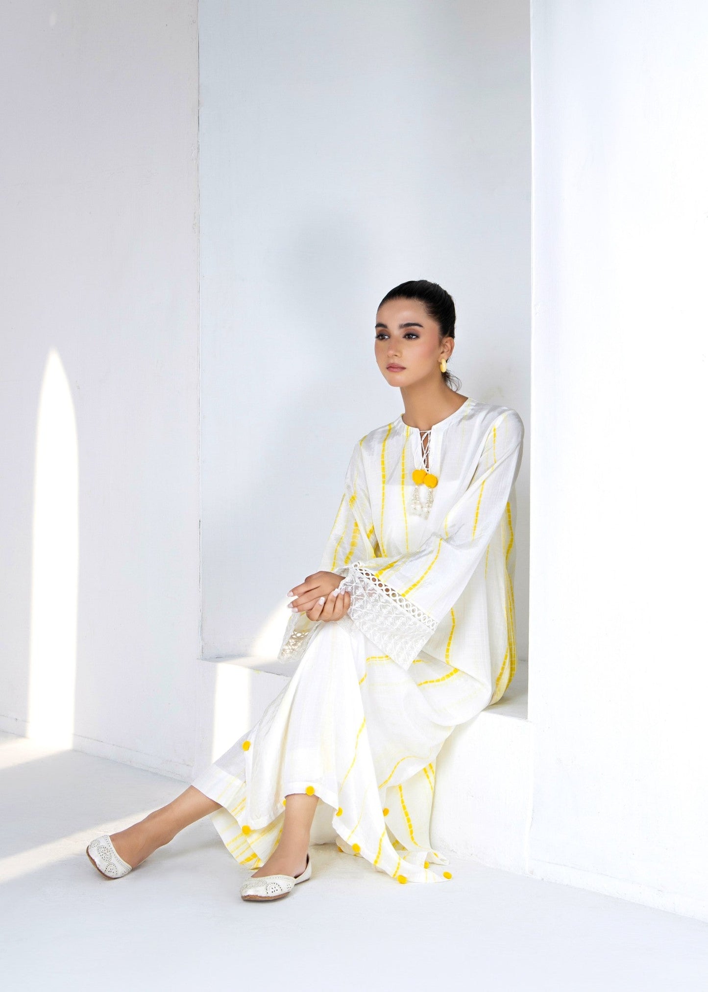 White Embroidered Raw Silk Pakistani Suit Online in KSA Riyadh Saudi Arabia Oman Bahrain Qatar