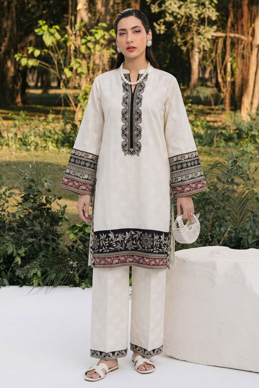 White Embroidered Self Jacquard Salwar Kameez Online in Dubai UAE Abudhabi Ajman Sharjah