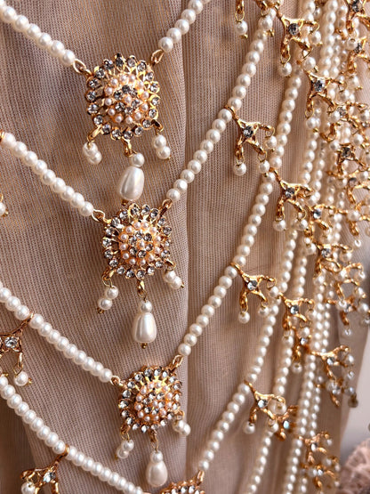 White Gold Plated Bridal Malaa Set Online in UK USA Canada