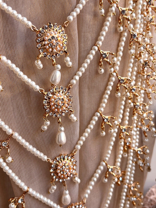 White Gold Plated Bridal Malaa Set Online in UK USA Canada