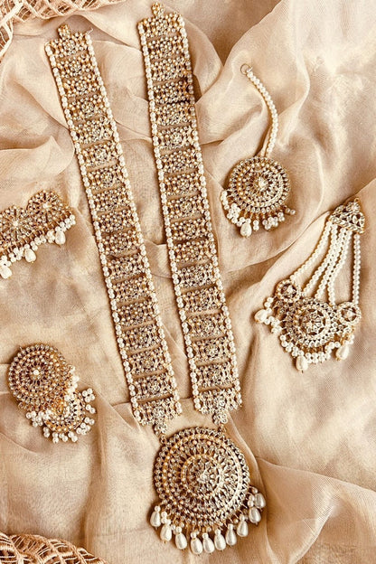 White Gold Plated Bridal Necklace Set Online in Dubai UAE Abudhabi Ajman Sharjah