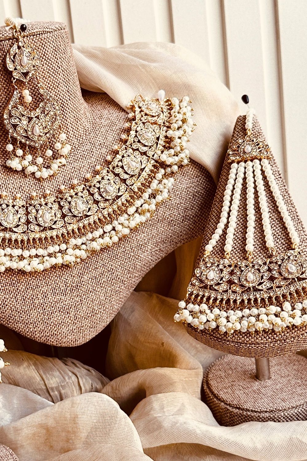 White Gold Plated Bridal Necklace Set Online in Dubai UAE Abudhabi Ajman Sharjah