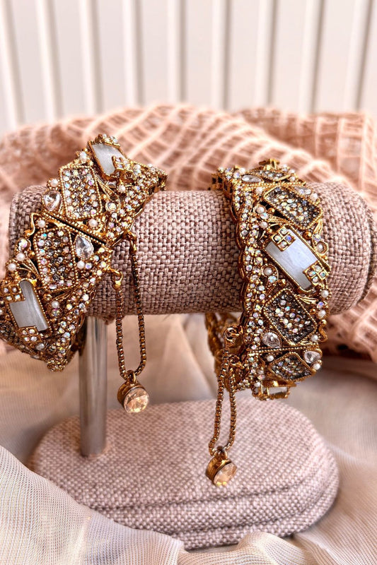 White Gold Plated Openable Bangles Online in Dubai UAE Abudhabi Ajman Sharjah