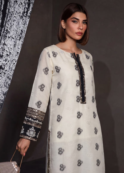 White Jacquard 3 Piece Dress Material Online in Sri Lanka India Australia