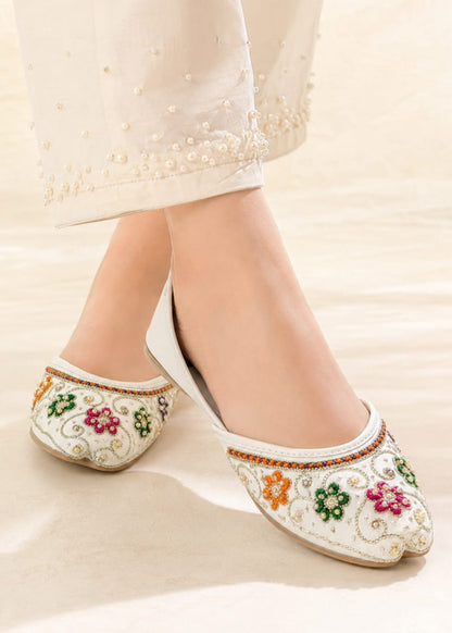White Khussa Sandals for Ladies Online in Sri Lanka India Australia