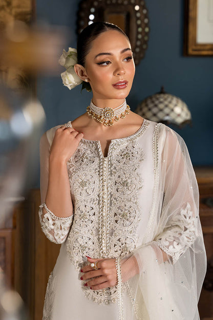 White Kora Dabka Dori Organza Sharara Online in Sri Lanka India Australia