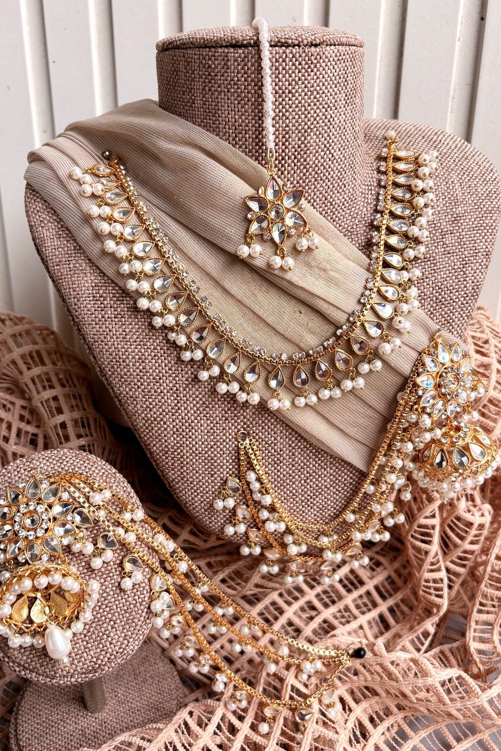 White Kundan Necklace Set Online in Dubai UAE Abudhabi Ajman Sharjah