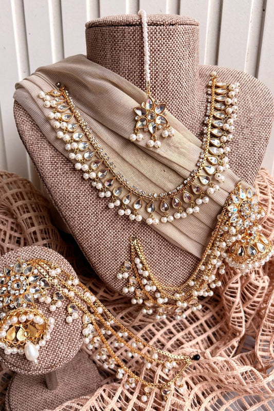 White Kundan Necklace Set Online in Dubai UAE Abudhabi Ajman Sharjah