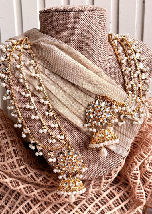 White Kundan Style Bridal Necklace Online in UK USA Canada