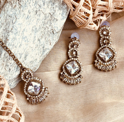 White Kundan Style Necklace Set Online in UK USA Canada