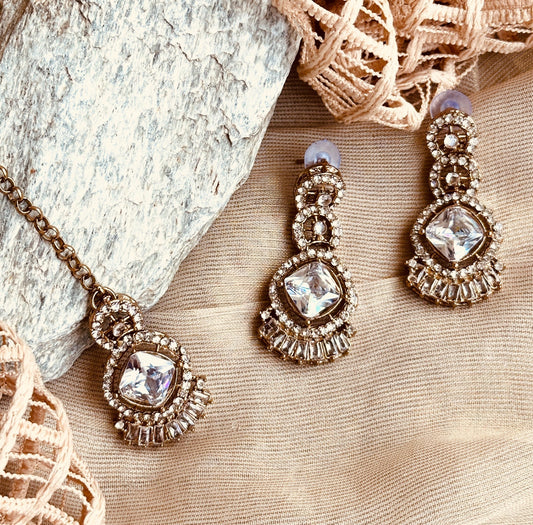 White Kundan Style Necklace Set Online in UK USA Canada