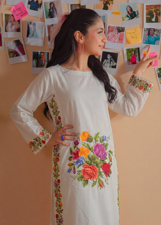 White Lawn Kurta Set Latest Pakistani Suits Online in Sri Lanka India Australia