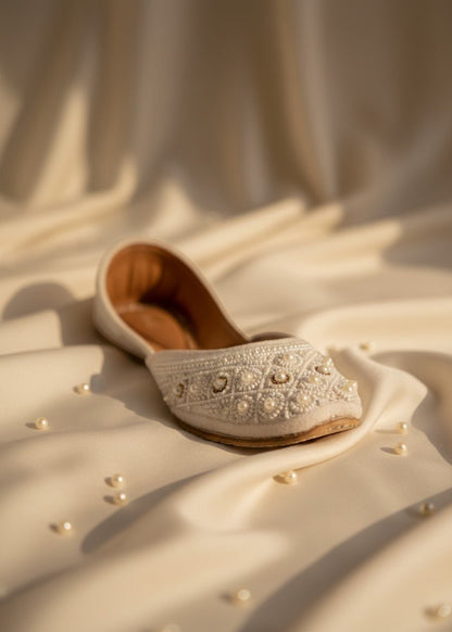White Leather Wedding Khussa Online in UK USA Canada