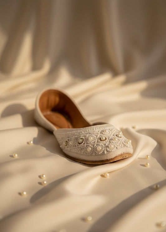 White Leather Wedding Khussa Online in UK USA Canada