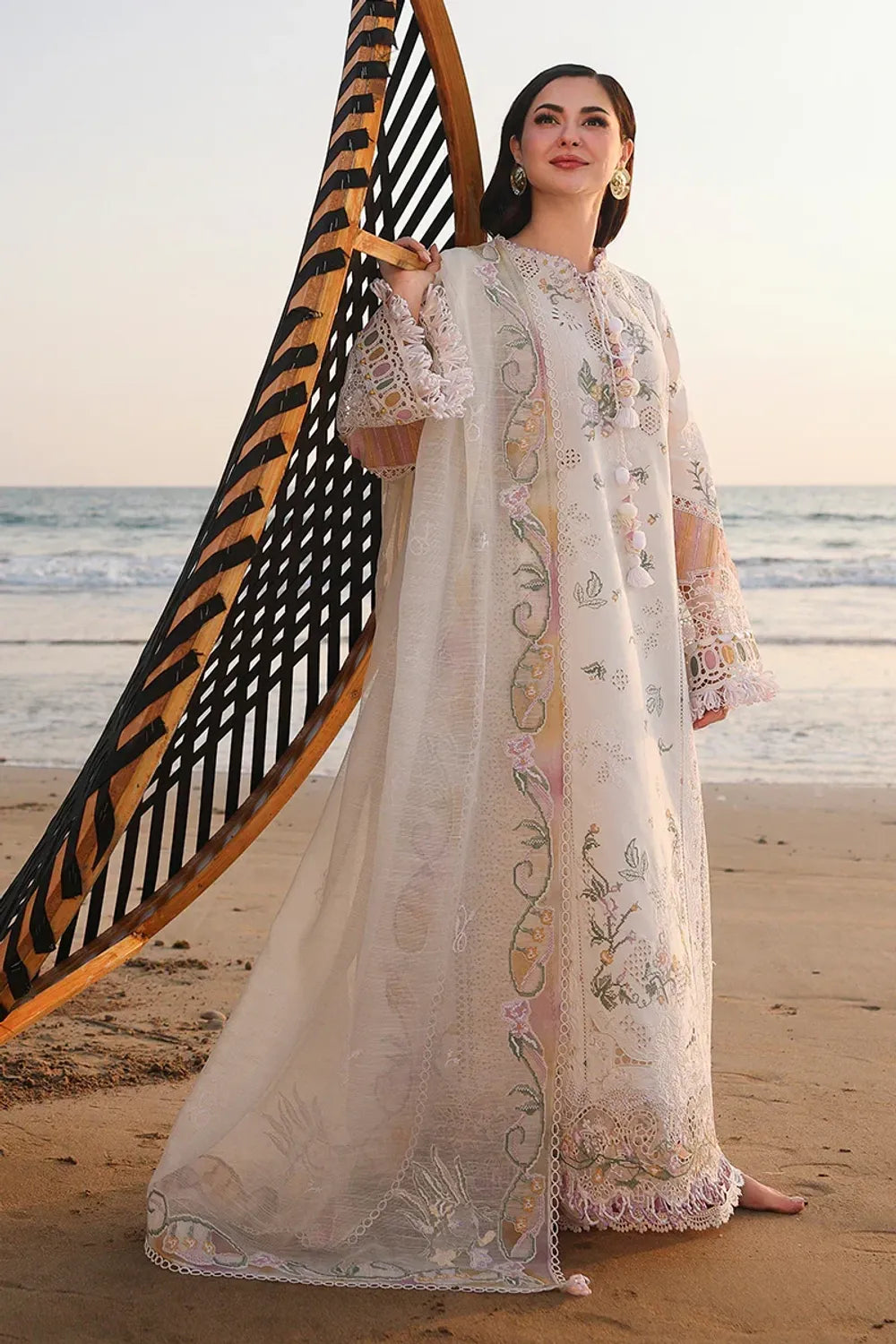 White Luxury Lawn Formal Wear Suit Online in Dubai UAE Abudhabi Ajman Sharjah