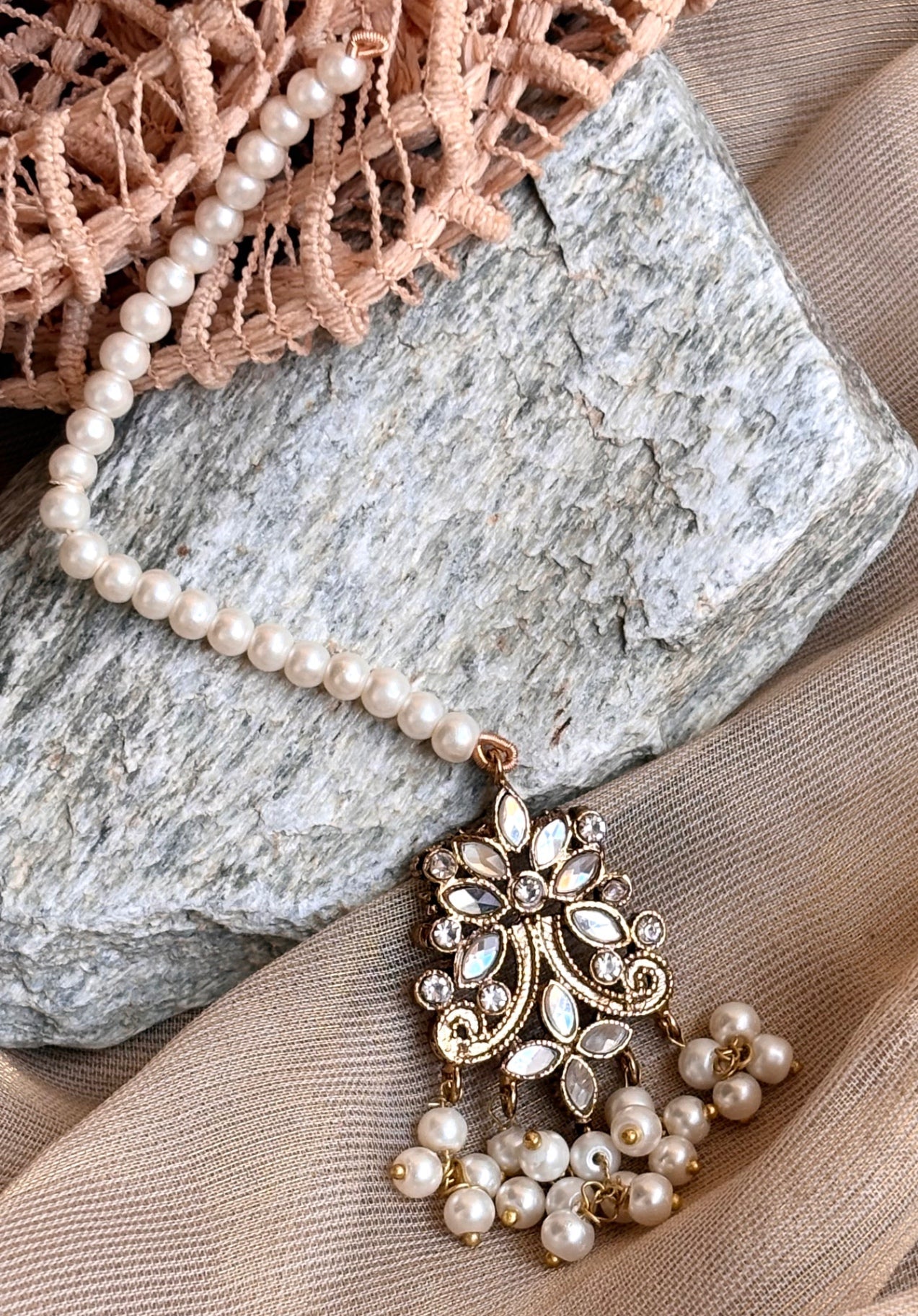 White Metal Kundan Style Jewellery Set Online in UK USA Canada
