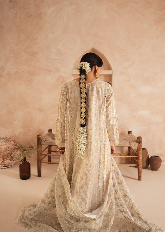 White Net Embellished Wedding Guest Wear Online in Sri Lanka India Australia