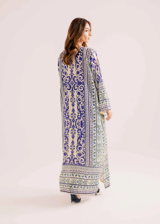 White Raw Silk Kaftan Top Online in Sri Lanka India Australia