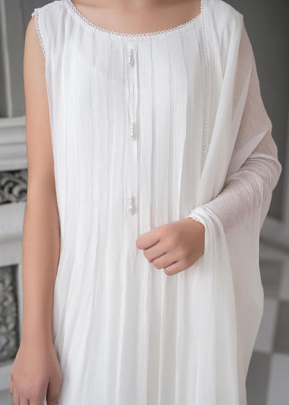 White Raw Silk Trouser Chiffon Suit Online in Dubai DXB UAE Abudhabi Meena Bazaar