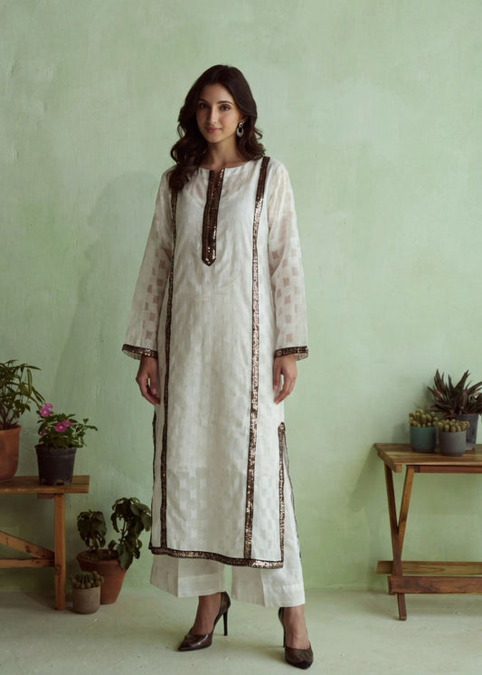 White Silk Embroidered Salwar Suit Online in Dubai DXB UAE Abudhabi Meena Bazaar