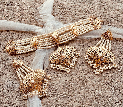 White Stone Bridal Necklace Set Online in KSA Riyadh Saudi Arabia Oman Bahrain Qatar