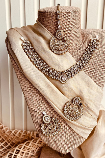White Stone Work Jewellery Set Online in Dubai UAE Abudhabi Ajman Sharjah