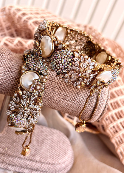 White Stone Work Openable Bangles for Women Online in UK USA Canada