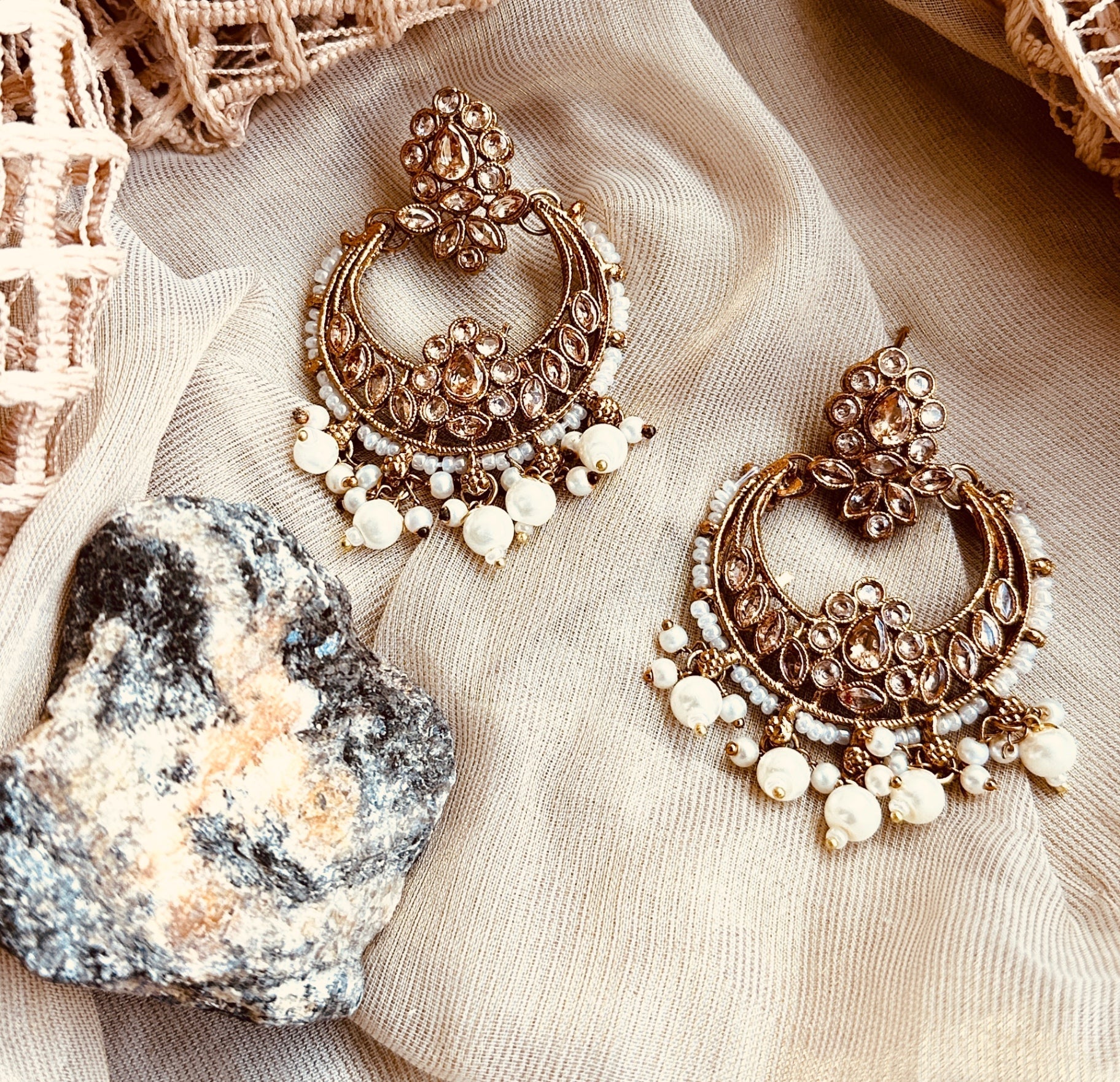 White Stone Work Pearl Choker Set Online in UK USA Canada