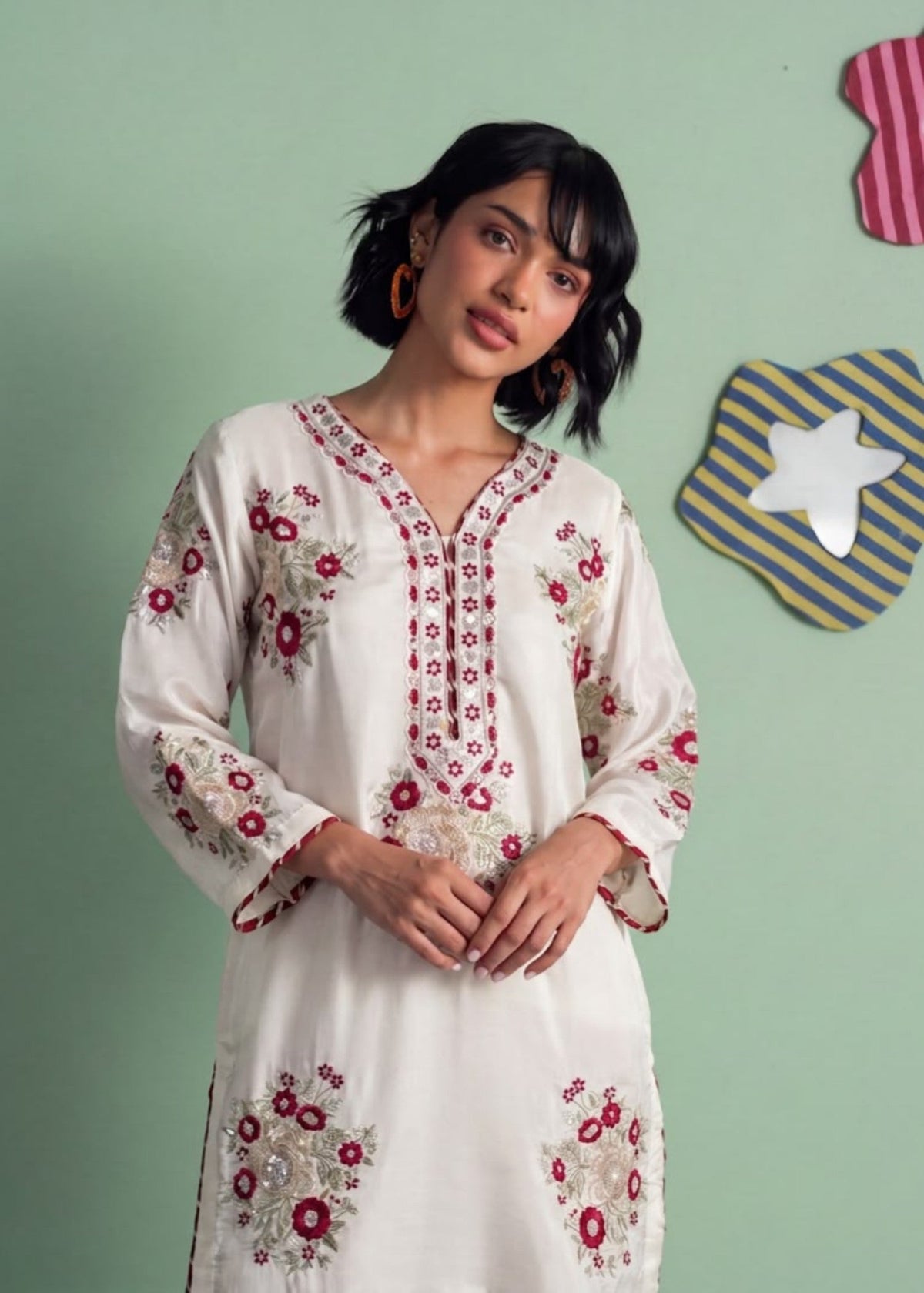 White Straight Cut Kurta with Shalwar Online in Sri Lanka India Australia