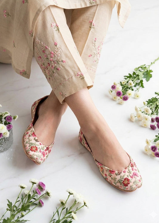 White Velvet Mojari Wedding Shoes Online in UK USA Canada