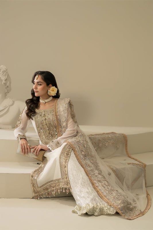White Handmade Bridal Sharara
