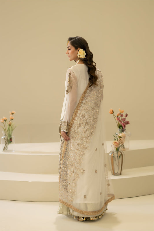 White Handmade Bridal Sharara