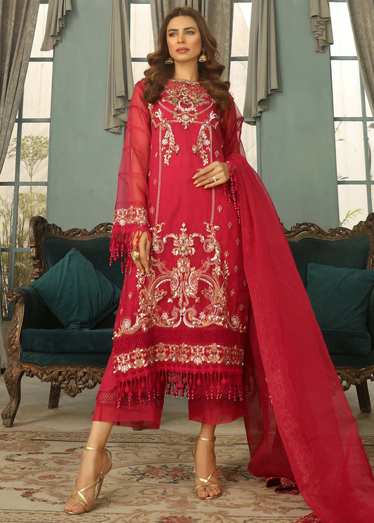 Wine Embellished Organza Salwar Kameez Online in KSA Riyadh Saudi Arabia Oman Bahrain Qatar
