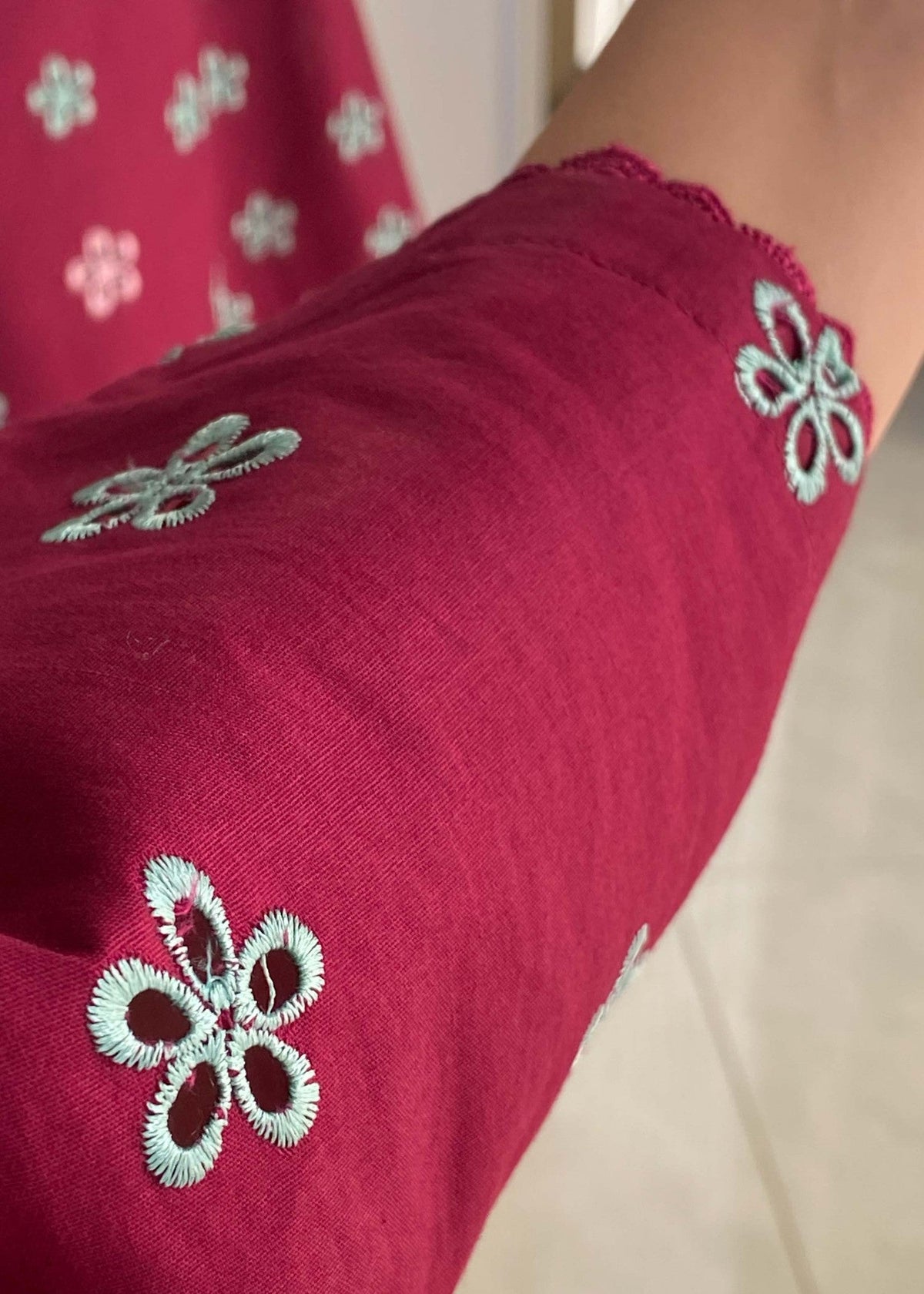 Wine Red Lawn Cotton 3 Piece Kurta Set Online in Dubai UAE Abudhabi Ajman Sharjah