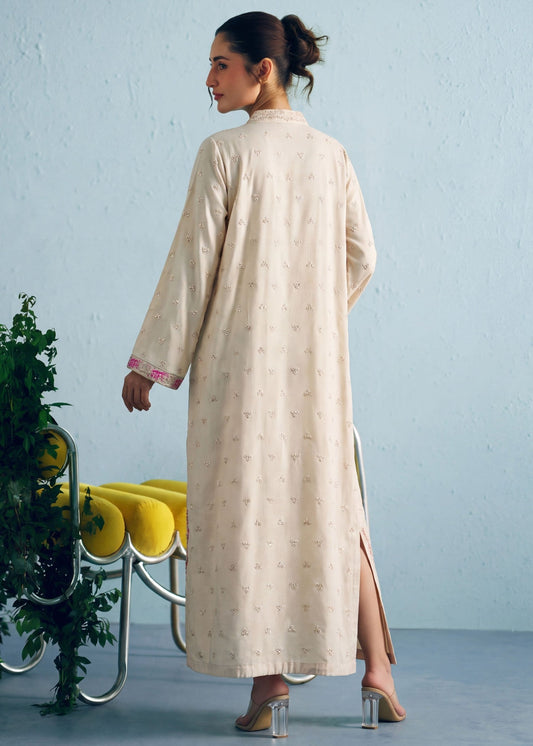 Winter Wear Beige Dhanak Kaftan Online in KSA Riyadh Saudi Arabia Oman Bahrain Qatar
