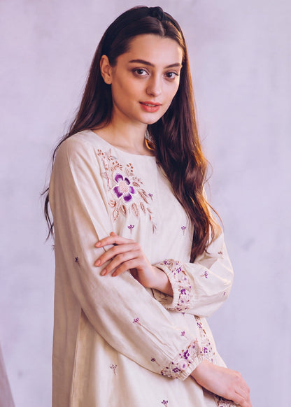 Winter Wear Beige Linen Kurta Set for Women Online in Sri Lanka India Australia