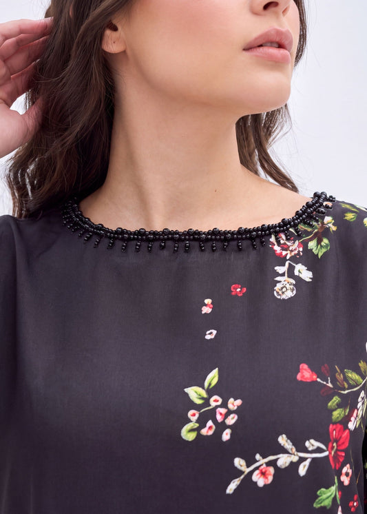 Winter Wear Black Embellished Kaftan Online in UK USA Canada
