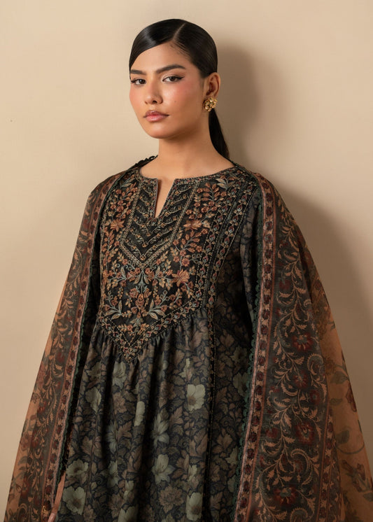 Winter Wear Black Embroidered Pakistani Suit Online in Dubai DXB UAE Abudhabi Meena Bazaar