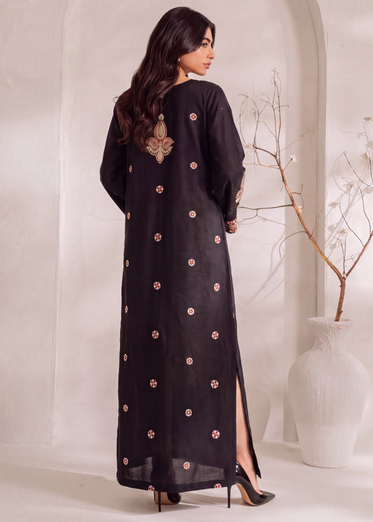 Winter Wear Black Khaddar Kaftan Online in KSA Riyadh Saudi Arabia Oman Bahrain Qatar