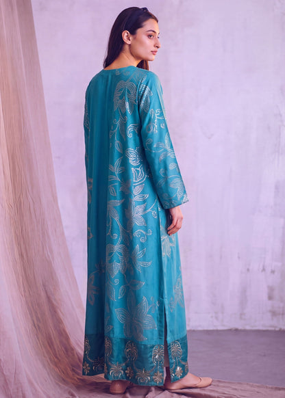 Winter Wear Dhanak Kaftan with Patchwork Online in KSA Riyadh Saudi Arabia Oman Bahrain Qatar