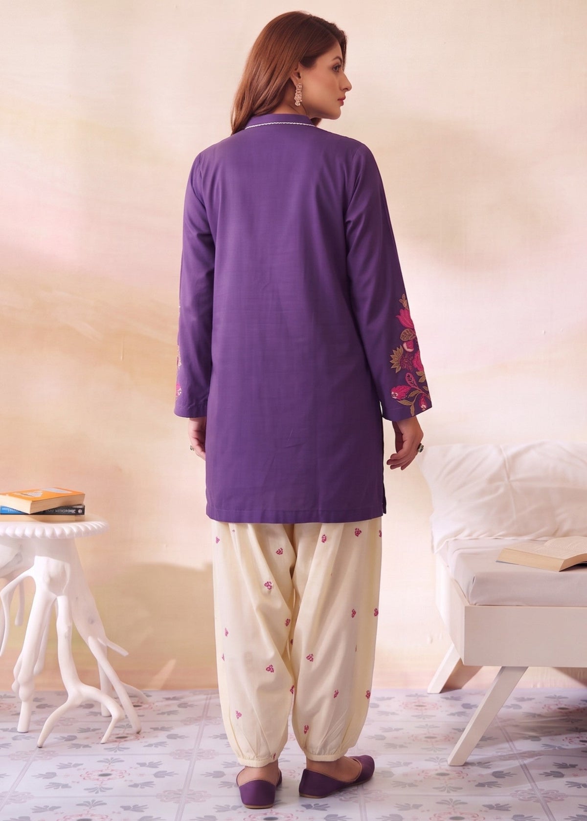 Winter Wear Dhanak Kurta Set for Ladies Online in KSA Riyadh Saudi Arabia Oman Bahrain Qatar