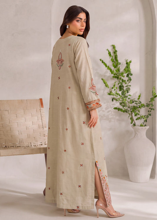 Winter Wear Pearl White Khaddar Kaftan Online in KSA Riyadh Saudi Arabia Oman Bahrain Qatar