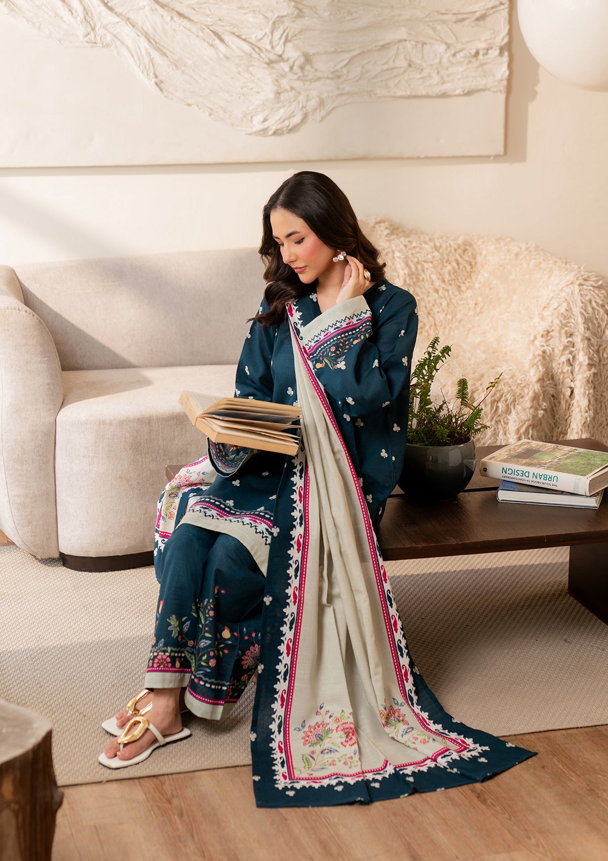 Winter Wear Printed Khaddar Shalwar Kameez Online in Sri Lanka India Australia