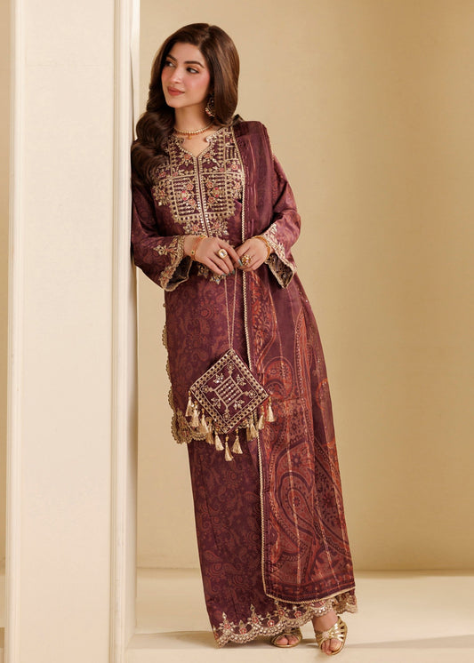 Winter Wear Wine Red Blended Khaddar Designer Salwar Suit Online in Sri Lanka India Australia