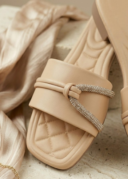 Women Casual Beige Slides Online in KSA Riyadh Saudi Arabia Oman Bahrain Qatar