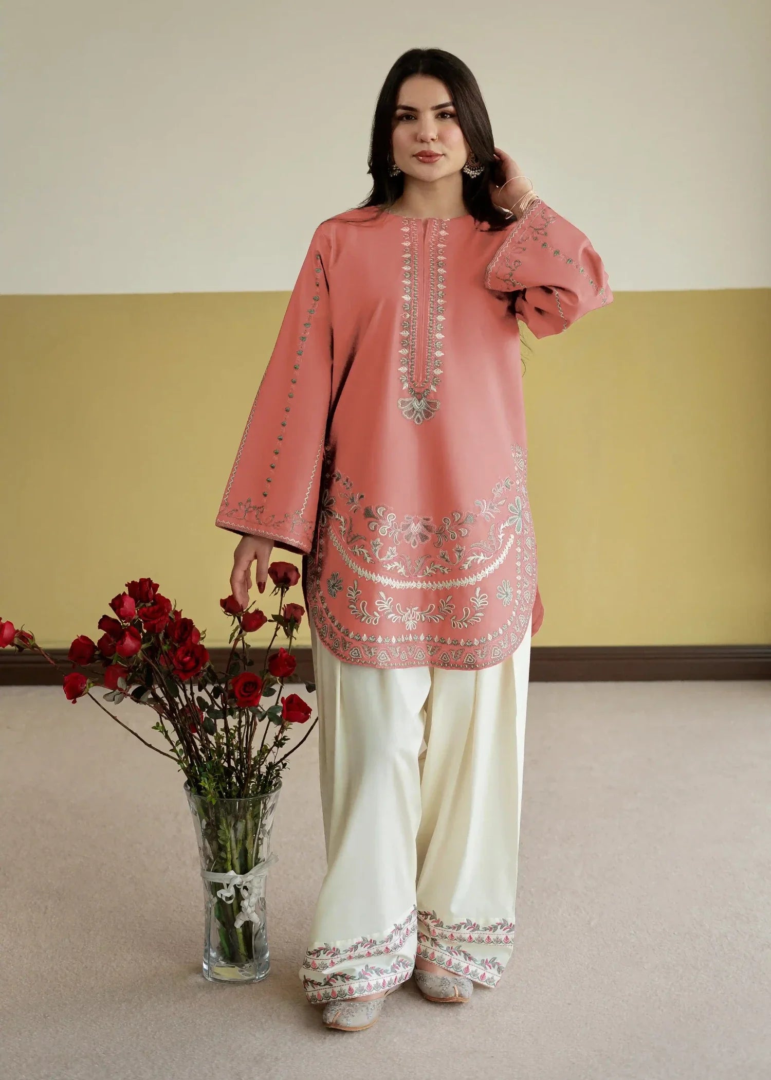 Women Cotton Embroidered Suit Online in Dubai UAE Abudhabi Ajman Sharjah