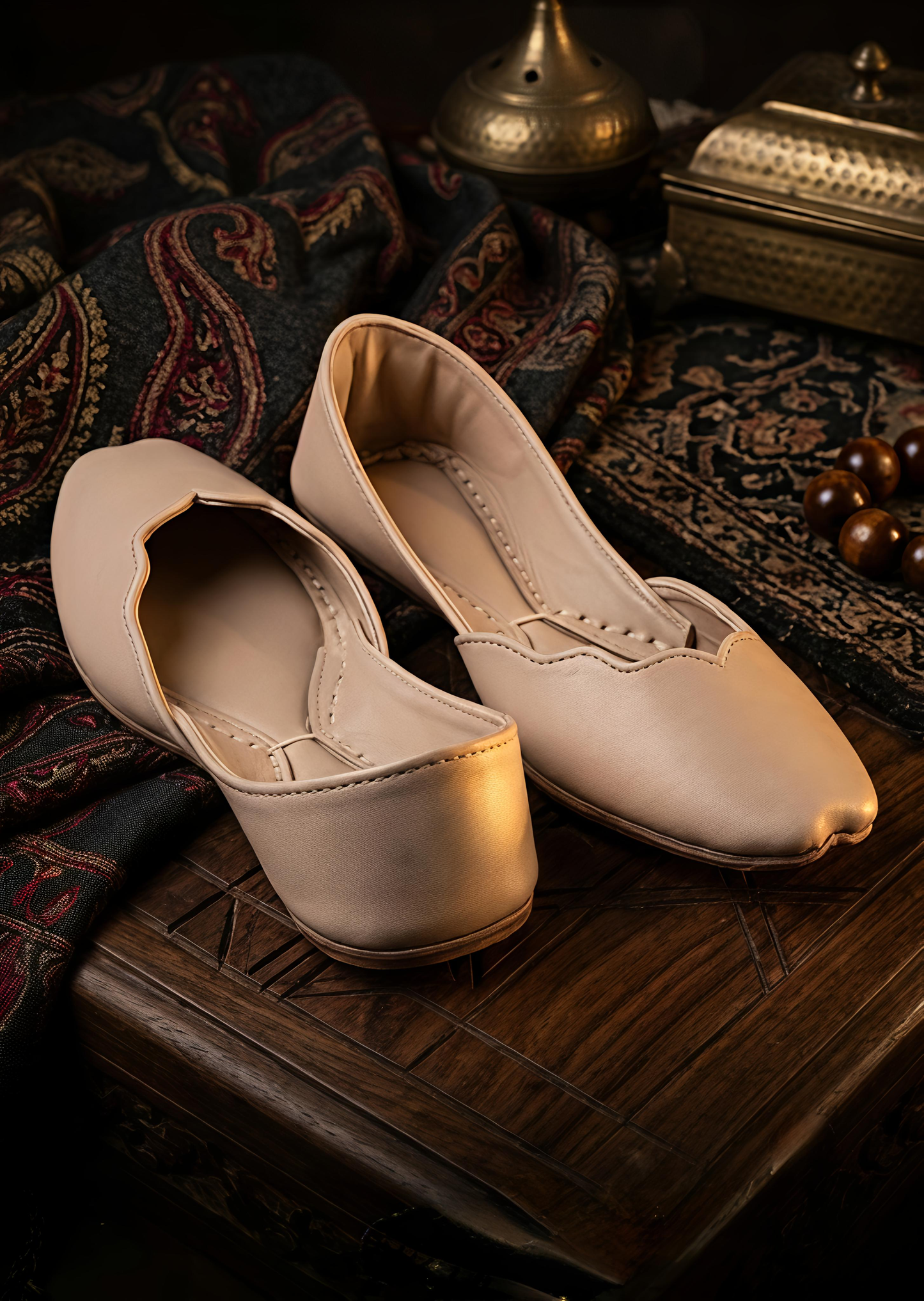Women's Blue Leather Khussa Sandals Online in UK USA Canada