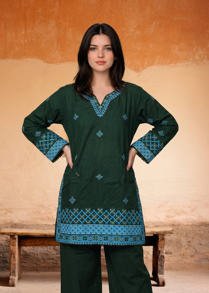 Women's Embroidered Cotton Salwar Kameez Online in KSA Riyadh Saudi Arabia Oman Bahrain Qatar