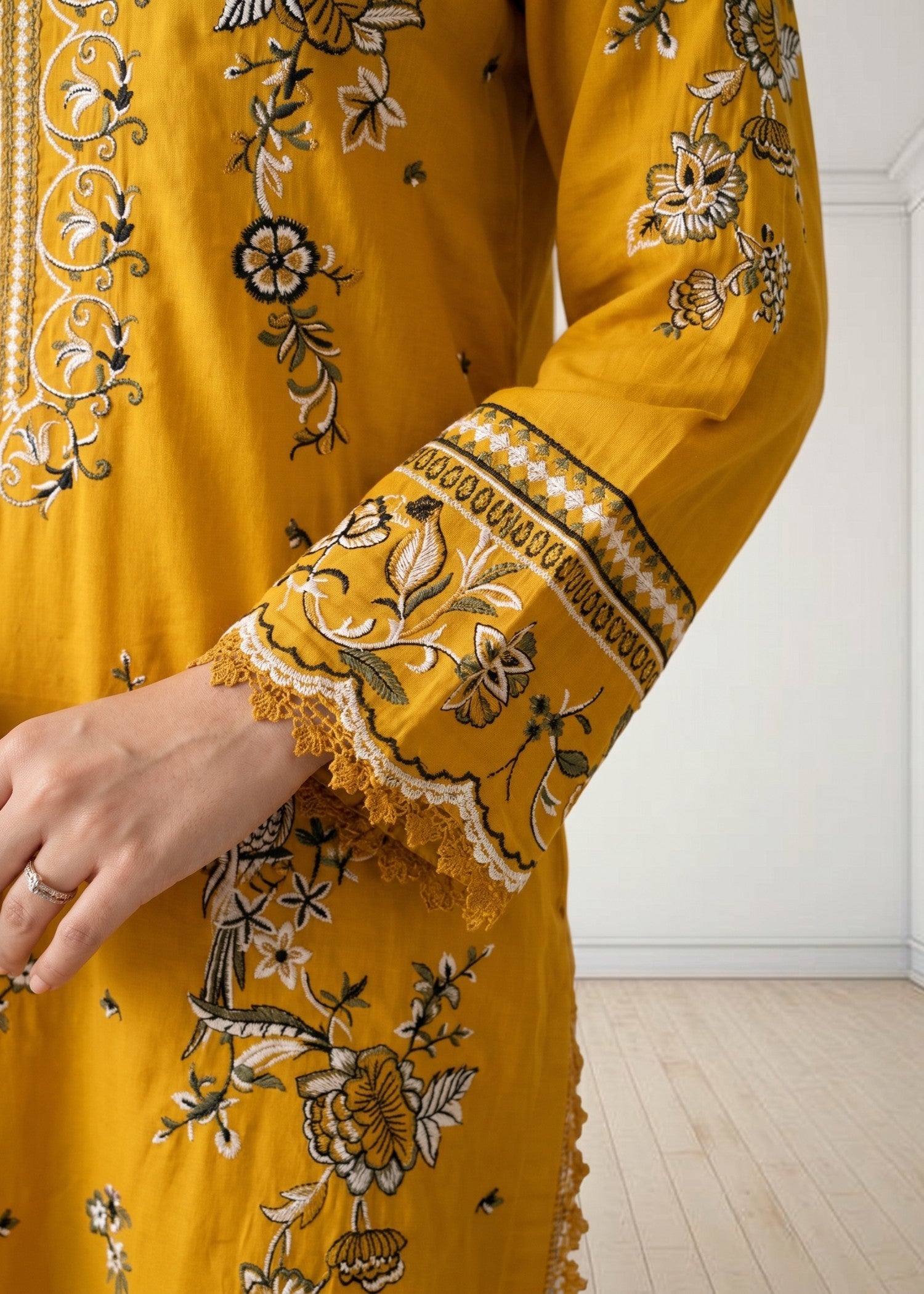 Women's Embroidered Lawn Cotton Kurta Set Online in UK USA Canada